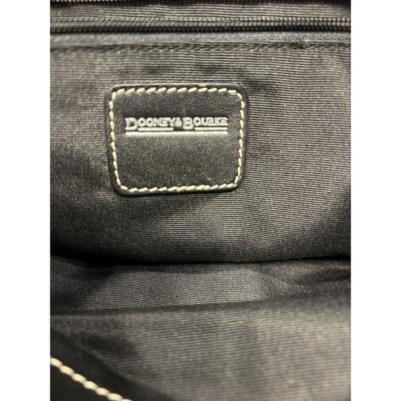 Dooney & Bourke Purse Canvas Medium Handbag Black Logo Canvas Print Tote - Picture 9 of 16